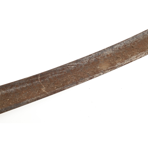 83 - A 1796 PATTERN LIGHT CAVALRY OFFICER'S SWORD. With a broad 82 cm curved, single edged, pointed blade... 