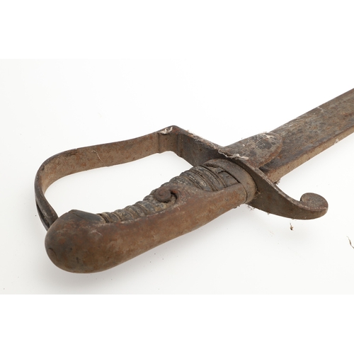 83 - A 1796 PATTERN LIGHT CAVALRY OFFICER'S SWORD. With a broad 82 cm curved, single edged, pointed blade... 
