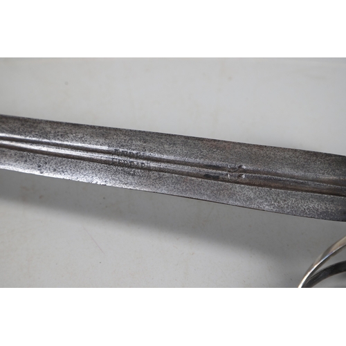 84 - AN 18TH CENTURY SCOTTISH BASKET HILTED SWORD BY ANDREA FERRARA. With an 88 cm tapering broad blade w... 
