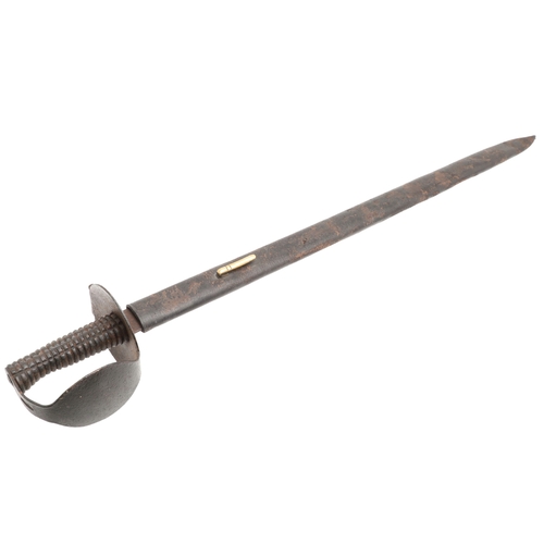 85 - AN 1804 PATTERN NAVAL BOARDING CUTLASS AND SCABBARD. With a broad 75.5 cm straight flat blade, with ... 