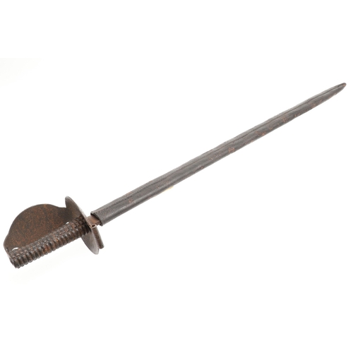 85 - AN 1804 PATTERN NAVAL BOARDING CUTLASS AND SCABBARD. With a broad 75.5 cm straight flat blade, with ... 