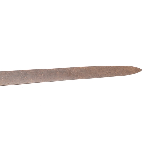 85 - AN 1804 PATTERN NAVAL BOARDING CUTLASS AND SCABBARD. With a broad 75.5 cm straight flat blade, with ... 