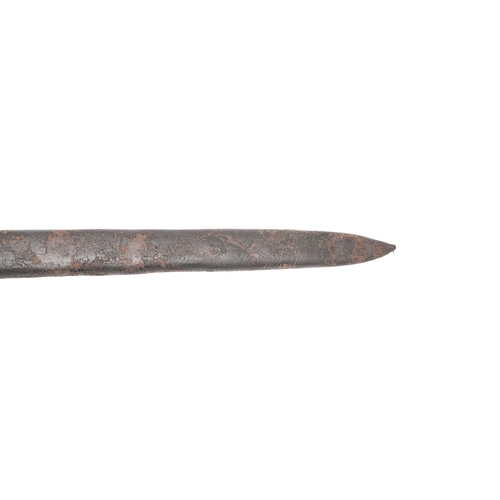 85 - AN 1804 PATTERN NAVAL BOARDING CUTLASS AND SCABBARD. With a broad 75.5 cm straight flat blade, with ... 