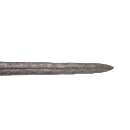 85 - AN 1804 PATTERN NAVAL BOARDING CUTLASS AND SCABBARD. With a broad 75.5 cm straight flat blade, with ... 