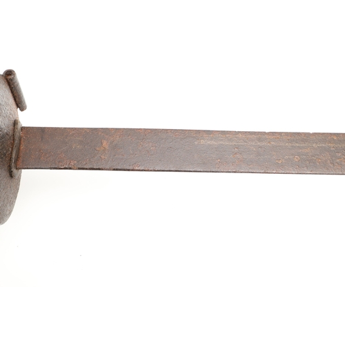 85 - AN 1804 PATTERN NAVAL BOARDING CUTLASS AND SCABBARD. With a broad 75.5 cm straight flat blade, with ... 