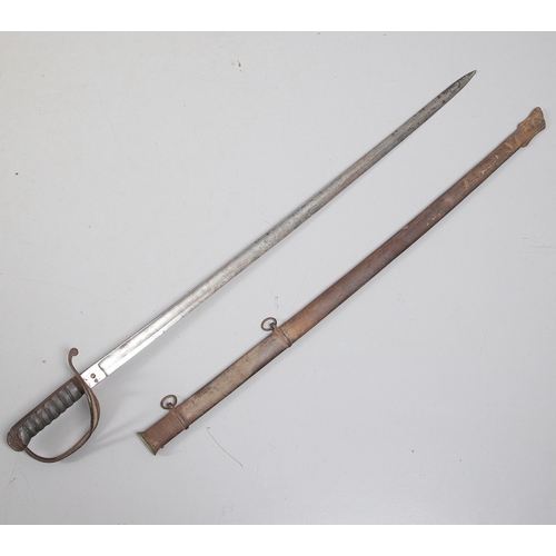 86 - A VICTORIAN 1821 PATTERN SWORD AND SCABBARD BY HENRY WILKINSON. With a well decorated 88 cm pointed,... 