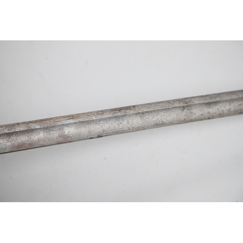 86 - A VICTORIAN 1821 PATTERN SWORD AND SCABBARD BY HENRY WILKINSON. With a well decorated 88 cm pointed,... 