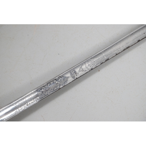 87 - A GEORGE V ROYAL ARTILLERY 1821 PATTERN SWORD AND SCABBARD BY G. B. WINTER AND SON. With an 89 cm po... 