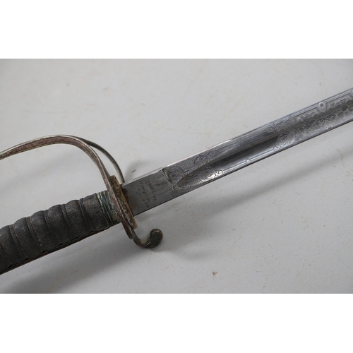 87 - A GEORGE V ROYAL ARTILLERY 1821 PATTERN SWORD AND SCABBARD BY G. B. WINTER AND SON. With an 89 cm po... 