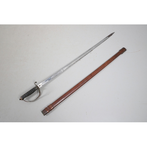 87 - A GEORGE V ROYAL ARTILLERY 1821 PATTERN SWORD AND SCABBARD BY G. B. WINTER AND SON. With an 89 cm po... 