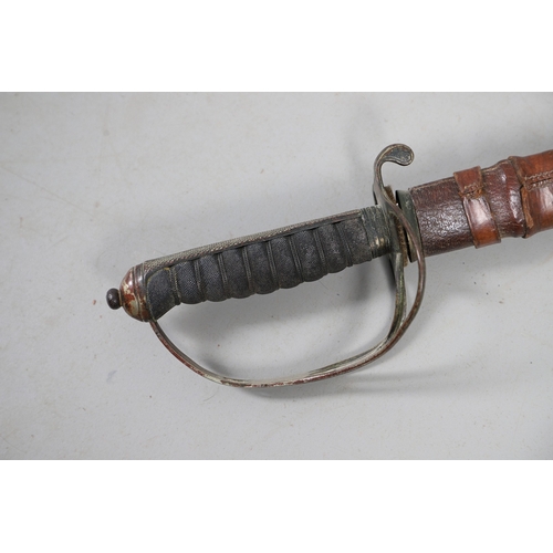 87 - A GEORGE V ROYAL ARTILLERY 1821 PATTERN SWORD AND SCABBARD BY G. B. WINTER AND SON. With an 89 cm po... 