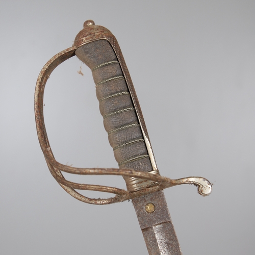 89 - AN 1821 PATTERN ROYAL ARTILLERY OFFICER'S SWORD. With a well decorated 85 cm pointed, single edged a... 