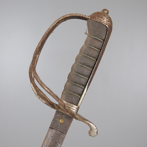 89 - AN 1821 PATTERN ROYAL ARTILLERY OFFICER'S SWORD. With a well decorated 85 cm pointed, single edged a... 