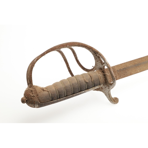 89 - AN 1821 PATTERN ROYAL ARTILLERY OFFICER'S SWORD. With a well decorated 85 cm pointed, single edged a... 