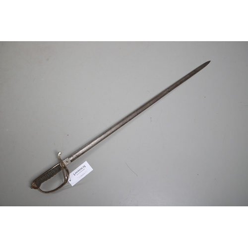 89 - AN 1821 PATTERN ROYAL ARTILLERY OFFICER'S SWORD. With a well decorated 85 cm pointed, single edged a... 