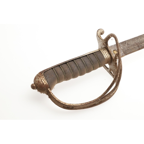 89 - AN 1821 PATTERN ROYAL ARTILLERY OFFICER'S SWORD. With a well decorated 85 cm pointed, single edged a... 