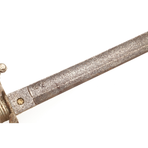 89 - AN 1821 PATTERN ROYAL ARTILLERY OFFICER'S SWORD. With a well decorated 85 cm pointed, single edged a... 