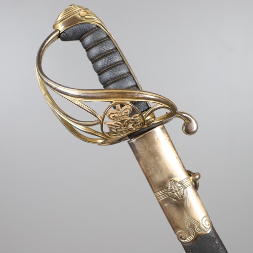 90 - A FINE GEORGE IV 1822 PATTERN SANDHURST PRESENTATION SWORD BY PROSSER, DATED 1822. A presentation sw... 