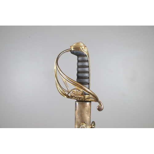 90 - A FINE GEORGE IV 1822 PATTERN SANDHURST PRESENTATION SWORD BY PROSSER, DATED 1822. A presentation sw... 