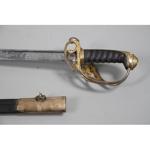 90 - A FINE GEORGE IV 1822 PATTERN SANDHURST PRESENTATION SWORD BY PROSSER, DATED 1822. A presentation sw... 