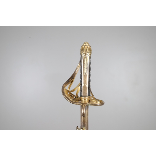 90 - A FINE GEORGE IV 1822 PATTERN SANDHURST PRESENTATION SWORD BY PROSSER, DATED 1822. A presentation sw... 