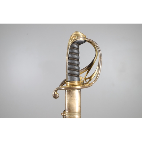 90 - A FINE GEORGE IV 1822 PATTERN SANDHURST PRESENTATION SWORD BY PROSSER, DATED 1822. A presentation sw... 