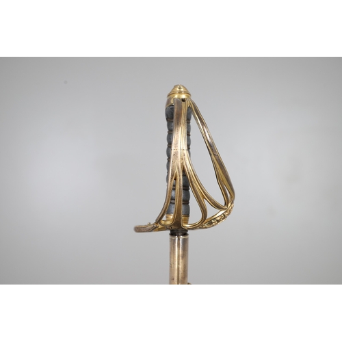 90 - A FINE GEORGE IV 1822 PATTERN SANDHURST PRESENTATION SWORD BY PROSSER, DATED 1822. A presentation sw... 