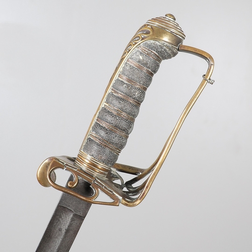 91 - A VICTORIAN 1822 PATTERN INFANTRY OFFICER'S SWORD. With an 80 cm slightly curved, pointed blade with... 