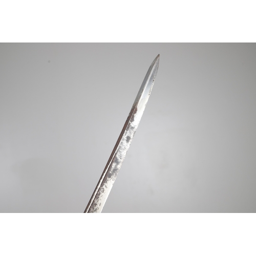 92 - A GEORGE IV 1822 PATTERN INFANTRY OFFICER'S SWORD AND SCABBARD. The 77.5 cm pipe-backed, spear-point... 