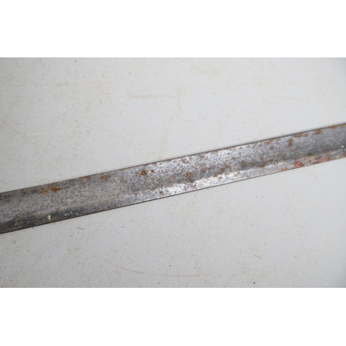 93 - AN 1825 PATTERN NAVAL STIRRUP HILTED SWORD BY OSBORN OF GUNBY STREET. With an 84 cm tapering, pointe... 