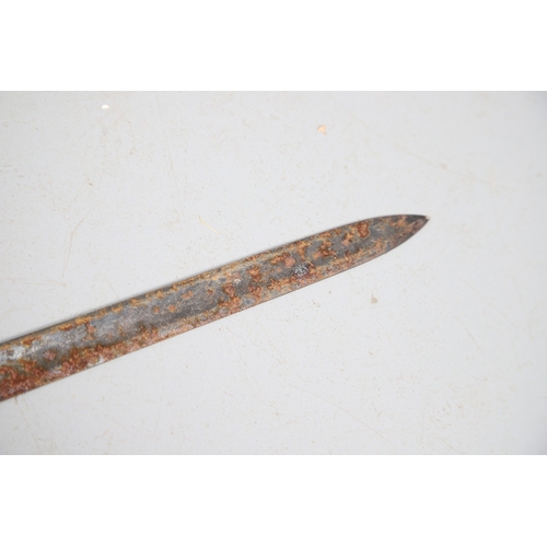 93 - AN 1825 PATTERN NAVAL STIRRUP HILTED SWORD BY OSBORN OF GUNBY STREET. With an 84 cm tapering, pointe... 