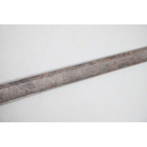93 - AN 1825 PATTERN NAVAL STIRRUP HILTED SWORD BY OSBORN OF GUNBY STREET. With an 84 cm tapering, pointe... 