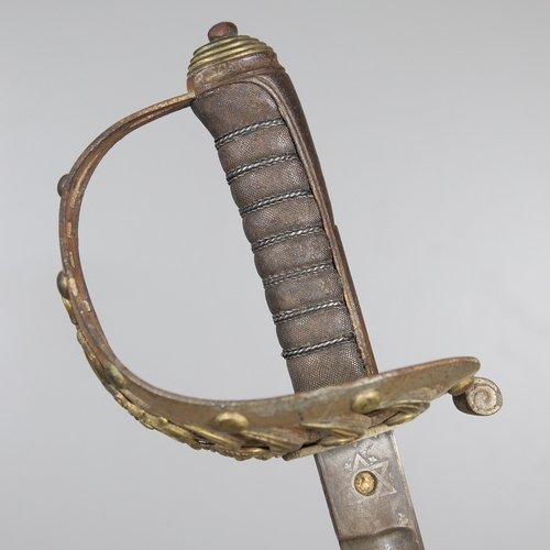 94 - AN 1834 PATTERN VICTORIAN FIRST LIFE GUARDS OFFICER'S SWORD. With a 94 cm straight blade with shallo... 