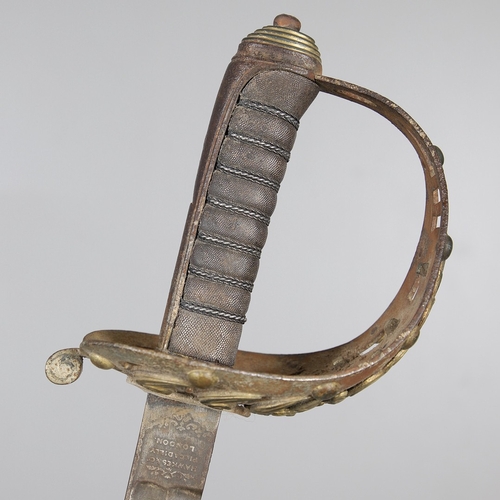 94 - AN 1834 PATTERN VICTORIAN FIRST LIFE GUARDS OFFICER'S SWORD. With a 94 cm straight blade with shallo... 