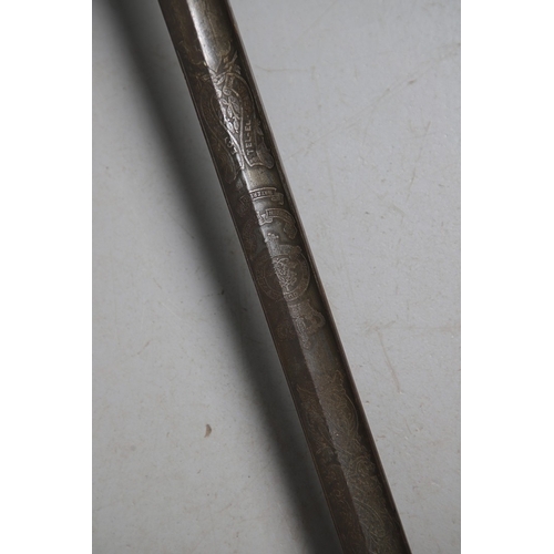 94 - AN 1834 PATTERN VICTORIAN FIRST LIFE GUARDS OFFICER'S SWORD. With a 94 cm straight blade with shallo... 