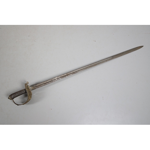 94 - AN 1834 PATTERN VICTORIAN FIRST LIFE GUARDS OFFICER'S SWORD. With a 94 cm straight blade with shallo... 
