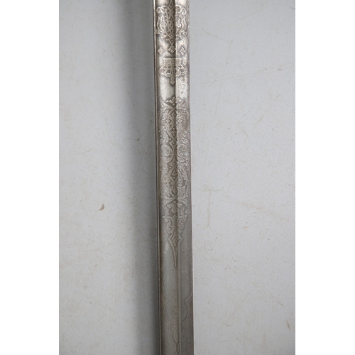 94 - AN 1834 PATTERN VICTORIAN FIRST LIFE GUARDS OFFICER'S SWORD. With a 94 cm straight blade with shallo... 