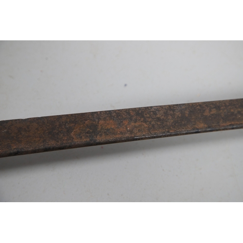 96 - A VICTORIAN 1854 PATTERN SWORD AND SCABBARD. An 1854 pattern sword with an 82 cm tapering, pointed p... 