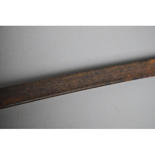 96 - A VICTORIAN 1854 PATTERN SWORD AND SCABBARD. An 1854 pattern sword with an 82 cm tapering, pointed p... 