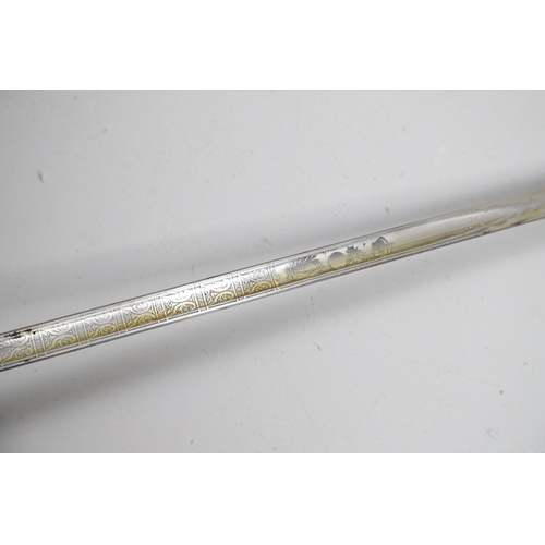97 - AN 1854 PATTERN GRENADIER GUARDS OFFICER'S SWORD AND SCABBARD BY SMITH OF SAVILLE ROW. With an 82.5 ... 