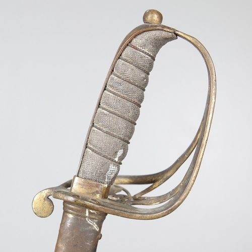 98 - A VICTORIAN 1854 PATTERN SWORD AND SCABBARD BY CATER AND CO. An 1854 pattern sword with an 83 cm sle... 