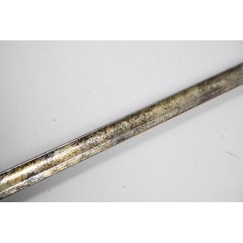 98 - A VICTORIAN 1854 PATTERN SWORD AND SCABBARD BY CATER AND CO. An 1854 pattern sword with an 83 cm sle... 