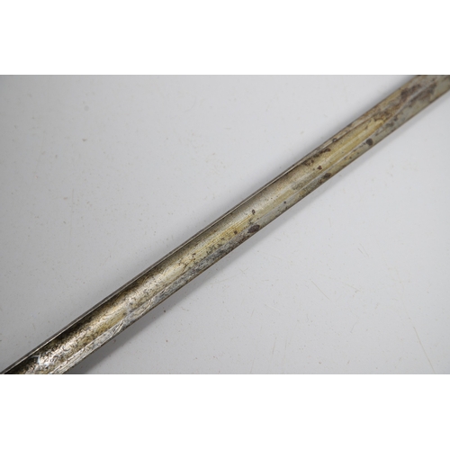 98 - A VICTORIAN 1854 PATTERN SWORD AND SCABBARD BY CATER AND CO. An 1854 pattern sword with an 83 cm sle... 