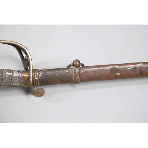 98 - A VICTORIAN 1854 PATTERN SWORD AND SCABBARD BY CATER AND CO. An 1854 pattern sword with an 83 cm sle... 