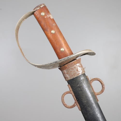 99 - AN 1890 PATTERN CAVALRY TROOPERS SWORD AND SCABBARD. With an 87 cm slightly curved and pointed blade... 