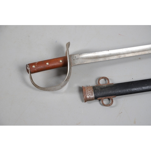 99 - AN 1890 PATTERN CAVALRY TROOPERS SWORD AND SCABBARD. With an 87 cm slightly curved and pointed blade... 