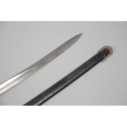 99 - AN 1890 PATTERN CAVALRY TROOPERS SWORD AND SCABBARD. With an 87 cm slightly curved and pointed blade... 