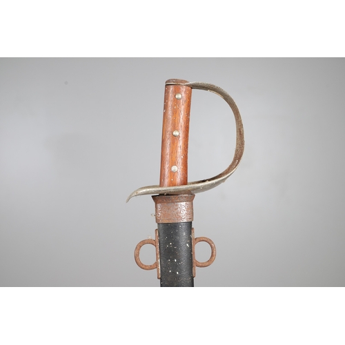 99 - AN 1890 PATTERN CAVALRY TROOPERS SWORD AND SCABBARD. With an 87 cm slightly curved and pointed blade... 