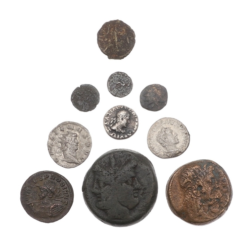 1002 - A SMALL COLLECTION OF ANCIENT COINS TO INCLUDE ROMAN REPUBLIC AND PTOLOMEIC ISSUES. A collection of ... 