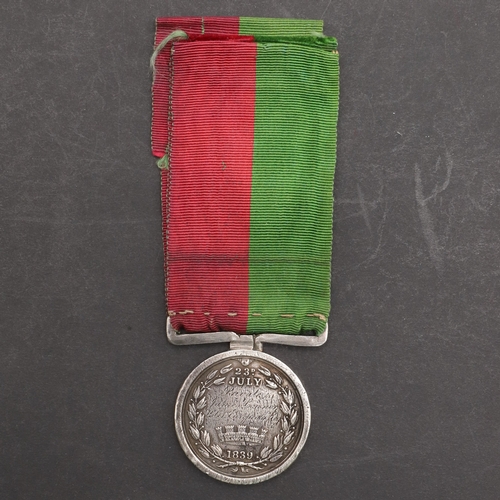 800 - A GHUZNEE MEDAL 1839 TO THE 1ST EUROPEAN REGIMENT. A Ghuznee medal, the gateway of the fortress at G... 